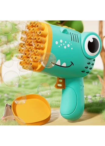 Пістолет для мильних бульбашок Dinosaur Bubble Gun з насадкою на 40 отворів 50ml Epik (390132932)