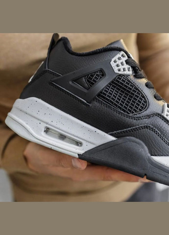 Цветные зимние кроссовки nike air jordan с мехом 4 retro черные с серым Nike Jordan Air Jordan 4 Retro