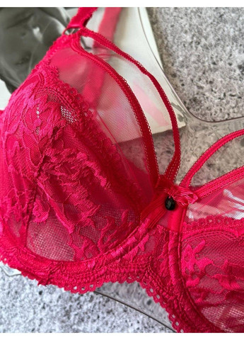 Малиновый бюстгальтер с портупеей на чашку c малиновый Lanny Mode
