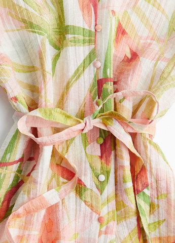 Белое кэжуал платье H&M с цветочным принтом