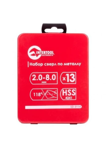 Набір свердел по металу HSS 13шт (2.0-8.0), полірована сталь SD-0114 Intertool (402237797)