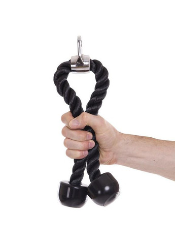 Канат гнучка тяга для трицепса з подвійним хватом TA-2728 68см чорний Zelart (322415860)