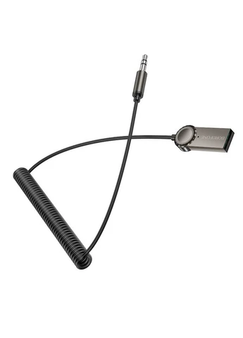 Bluetooth-ресивер BC56 Peaceful автомобільний AUX BT приймач з кабелем Металевий сірий Borofone (393938787)