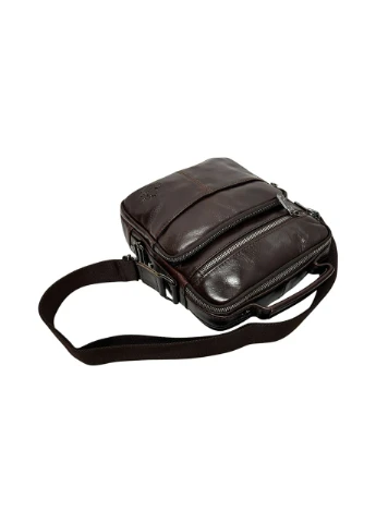 Чоловіча сумка Zzixs з натуральної шкіри 7912 коричнева 26 x 22 x 10 No Brand (371682044)