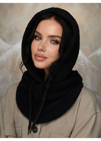 Женский капор Teddy букле с каракуля с воротником черный No Brand (371644737)