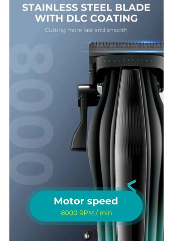 Аккумуляторная машинка для стрижки V-273 c 6 насадками и LED дисплей чорный з зеленым 10 Вт VGR (361309649)