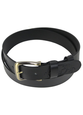 Чоловічий шкіряний ремінь під джинси, Україна чорний 3,8 см Skipper (361157282)