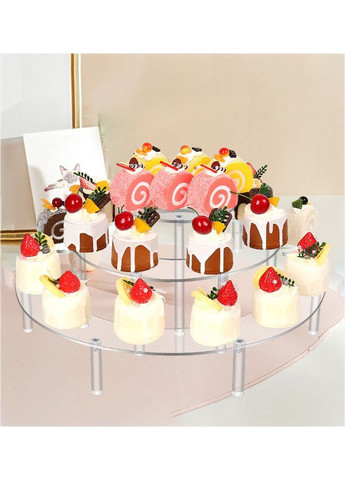 Товарная подставка-стенд полукруглая на 3 полки для косметики, лаков, десертов Акрил ( код: TPSR-3pO ) No Brand (365722059)