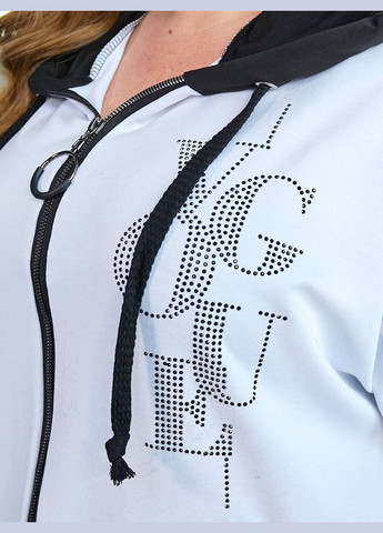 Жіночий літній спортивний костюм батал біло-чорний з бриджами трикотаж великих розмірів Bonita Спортивний костюм (328916805)