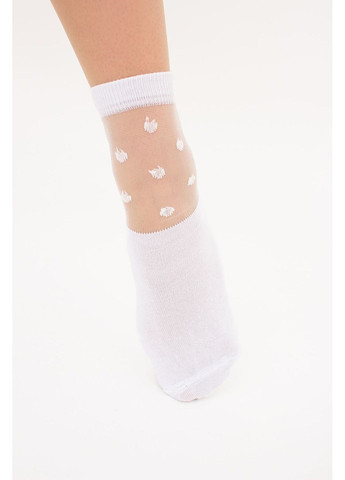 Білі жіночі фантазійні шкарпетки Giulia горошок (351853980)