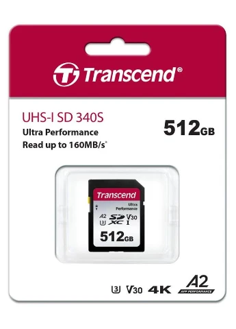 Карта памяти SD 512GB C10 UHSI U3 A2 R160/W90MB/s 4K Transcend (315407064)