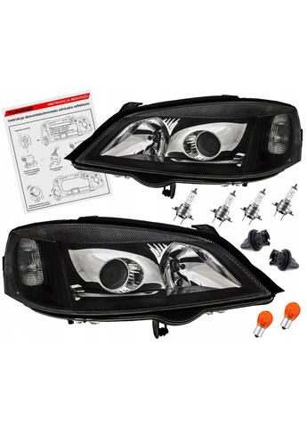 Передні фари Opel G (1997-2009) чорні з лінзами (ЦІНА ЗА ПАРУ) Tuning-Tec Astra (398178818)