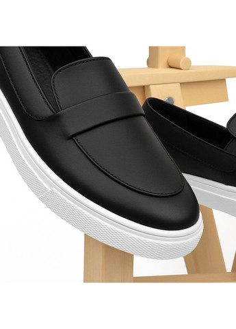 Чоловічі лофери Lux 2001 демісезонні шкіряні чорні Kindzer Lux-2001 (356103776)