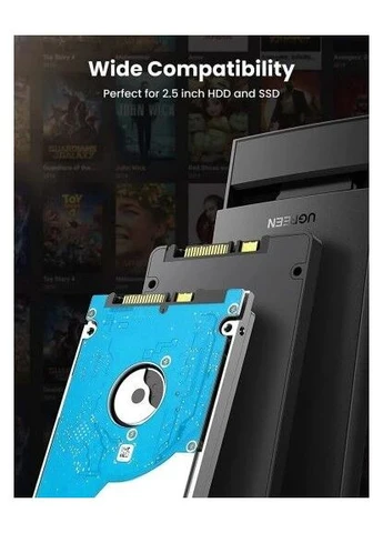Кишеня зовнішня CM237, Black, 2.5", USB 3.0, 1xSATA (60353) 000-60353_CM237 Ugreen (395351846)