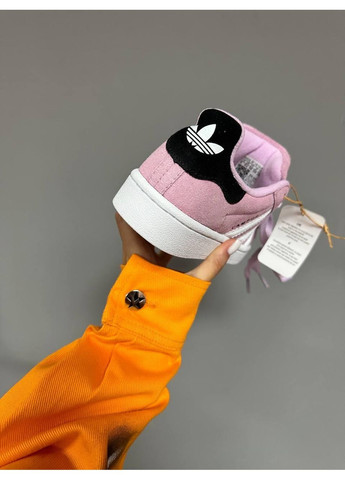 Рожеві Осінні кросівки чоловічі adidas campus pink white адідас кампус No Brand