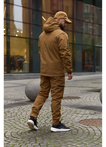 Теплый мужской костюм Soft Shell койот на флисе с шевроном Intruder Reef (366868551)