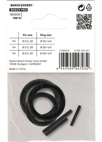 Штифт с кольцом Pro Impact Socket (1/2", 6 шт) для ударных головок (26528) Bosch (364550292)