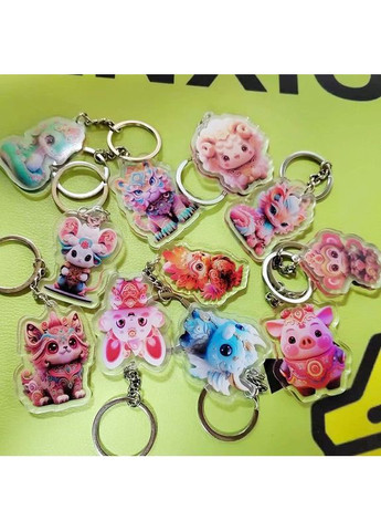 Акриловый брелок для ключей с изображением символа года по Китайскому гороскопу ГОД ЗМЕИ 6 см * 5 см No Brand (315599550)