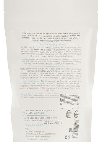 Соль для ванны Crystal Bath Salts (дой-пак) 100g (706079-29401868) Alma K (368638783)