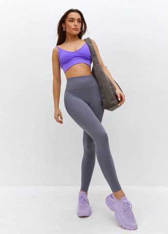 Графитовые демисезонные леггинсы спортивные бесшовные с push‑up эффектом графитовые FitFiesta