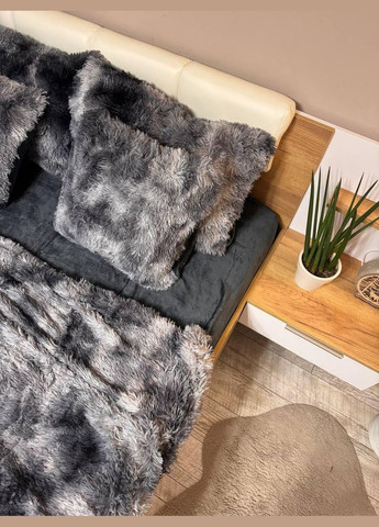 Постільна білизна велюрова трава 4 наволочки Євро Сірий (П4К-velur-travka-002/8) No Brand (308755237)