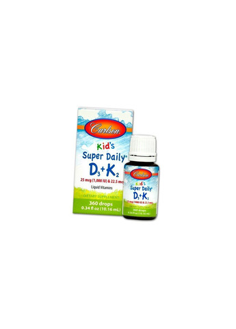 Витамин Д3 К2 для детей, Kids Super Daily D3+K2, 10мл (36353048) Carlson Labs (293256934)