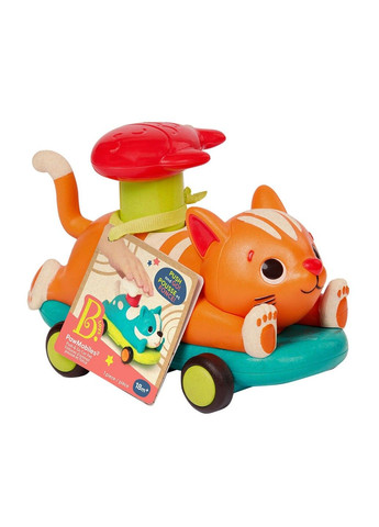 Машинка інерційна серії Лапкомобілі - Котик, колір помаранч Battat Lite (333708643)
