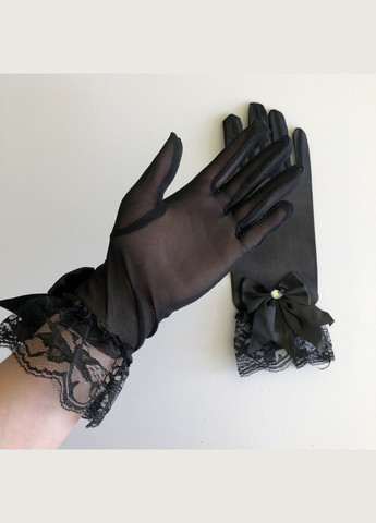 Жіночі сіточні рукавички з мереживом та бантиками Honey Fashion Accessories S/M/L (7-88) No Brand (313285992)