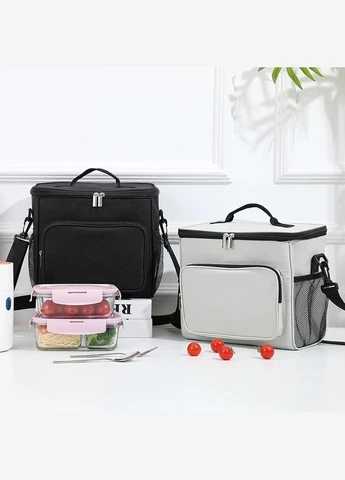 Містка сумка холодильник для їжі з собою, LunchBag 10л, 24х26х17 см, чорна More (299715986)