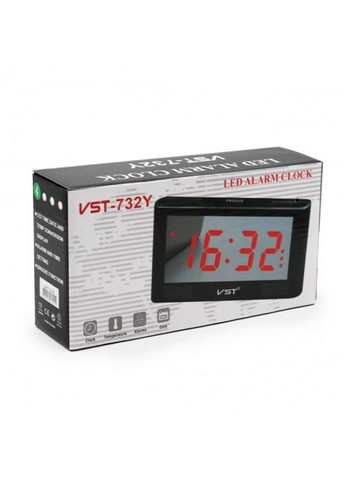 Электронные зеркальные часы настольные VST 732Y Черные с Зеленой подсветкой Zegor (297443759)