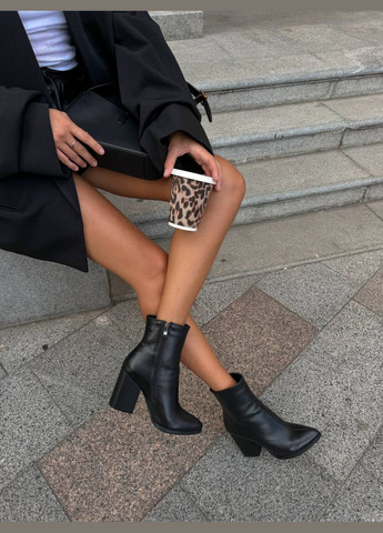 Чорні зимня зимові ботильйони No Brand