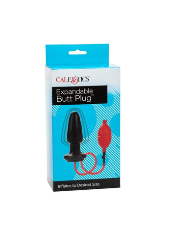 Анальна пробка із насосом-грушею Expandable Butt Plug, чорно-червона California Exotic No Brand (294181942)