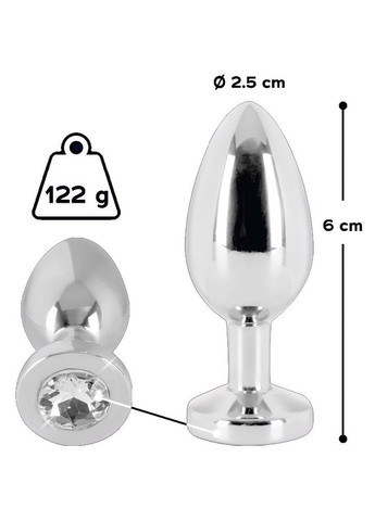 Анальна пробка з каменем Jewel Buttplug, срібляста, Small You2Toys (347313377)