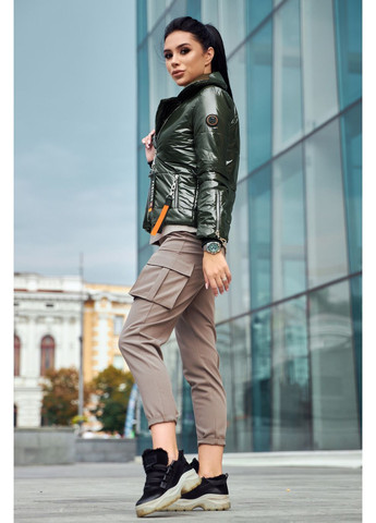 Зеленая демисезонная куртка-косуха 1630.4290 Seventeen