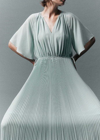 Бірюзова святковий сукня H&M однотонна