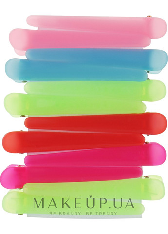 Затискачі для волосся CS76M, пластикові матові, різнокольорові 12шт (1243617-27059275) Cosmo shop (368627567)