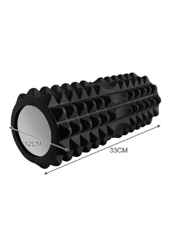 Массажный водонепроницаемый ролик валик с выступами для йоги реабилитации занятий 33х12 см (478455-Prob) Черный Unbranded (306582039)