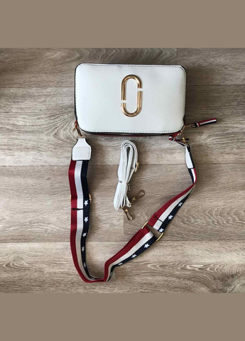 Женская маленькая сумка клатч через плечо из эко-кожи с геометрическим узором белая (sku_563) No Brand (330576975)