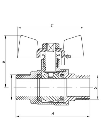Кран шаровый 3/4" ШШМ (KR.219) (KR0158) KOER (315508206)