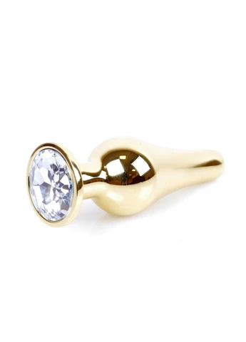 Анальний плаг з каменем Plug-Jewellery Gold BUTT PLUG- Clear Boss Series (372151139)