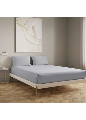 Комплект простирадло на резинці з наволочками 160*200 см трикотаж, сірий Colorful Home (395915777)