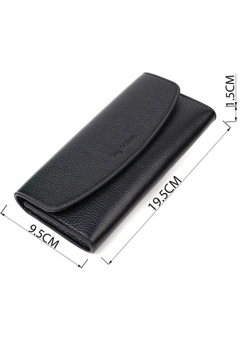 Классический женский кошелек с монетницей на молнии из натуральной кожи 21966 Черный Tony Bellucci (331911039)