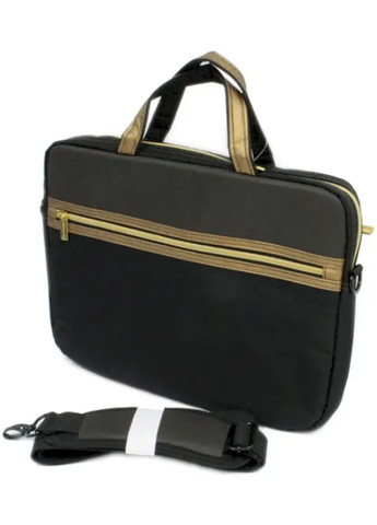 Сумка для нетбука/ноутбука/планшета 10", чорно-золота, нейлон/поліестер, 28,5 х 23,5 х 3,5 см Continent (358202012)
