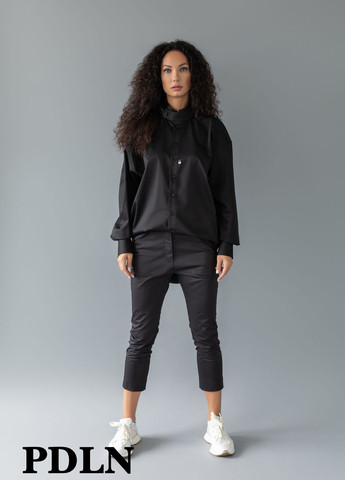 Оверсайз рубашка унисекс, с двойным воротником стойкой PDLN (304255201)