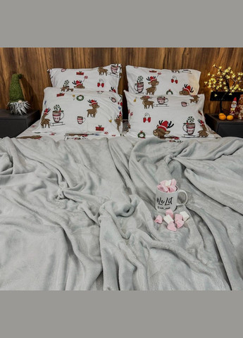 Плед мікрофібра велсофт однотонний двоспальний 180х200 (М-lel-002-02) No Brand (306633567)