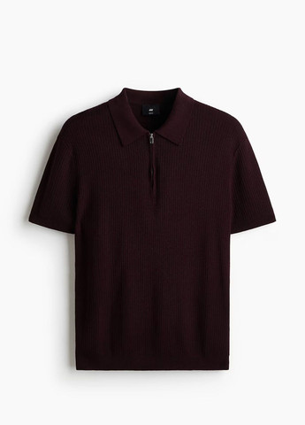 Бордовая футболка-поло для мужчин H&M