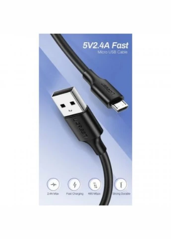 Дата кабель USB 2.0 AM to Micro 5P 1.5m US289 (Black) (60137) Ugreen USB 2.0 AM to Micro 5P 1.5m US289 (Black) (268140309)
