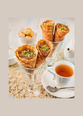 Вафельница для круглых тонких вафель с антипригарным покрытием 1000 Вт MS7710 Черная Domotec (306716883)