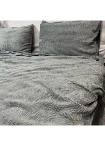 Постільна білизна "Luxury Жатка Велюр" (Євро). 200х230 см графітового кольору. No Brand (367912400)