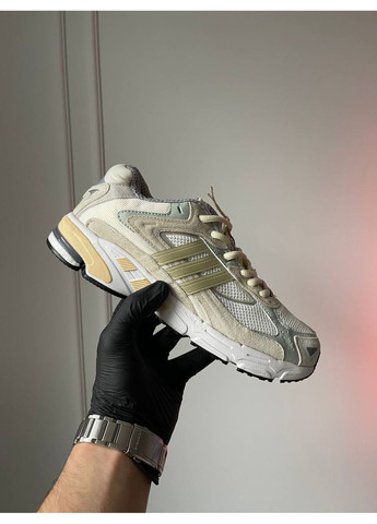 Бежеві Осінні кросівки чоловічі adidas response x bad bunny cream beige grey | адідас респонс бежеві сірі No Brand